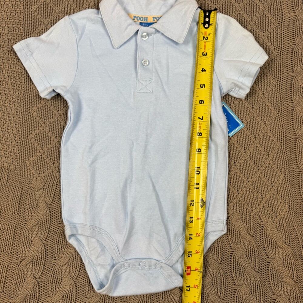 Disney Pooh Blue Polo One Piece and Plaid Shorts Set ~ 18M - Picture 9 of 14